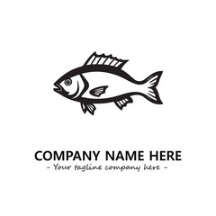 Fish silhouette logo company design vector illustration