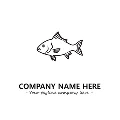 Fish silhouette logo company design vector illustration