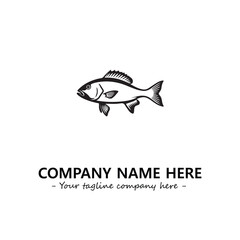 Fish silhouette logo company design vector illustration
