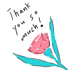 thank you card with flower decoration 