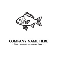 Fish silhouette logo company design vector illustration