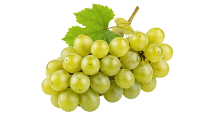 Green Grapes Isolated on Transparent PNG Background, fruit, bunch of grapes, grapes