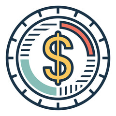 Create a bold, vector illustration of a dollar sign icon with a thick, heavy stroke.  Ensure high resolution and clean lines.