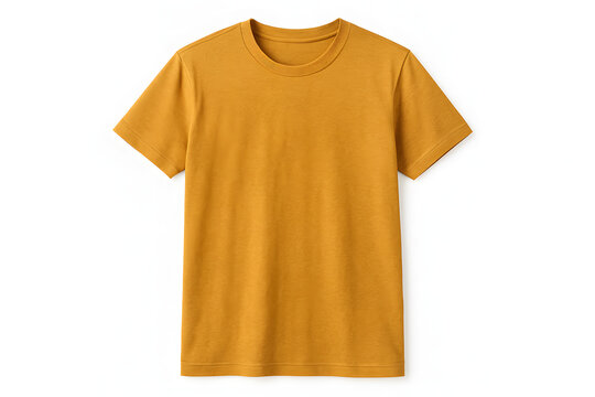 Mustard Yellow T-Shirt: A simple, yet stylish mustard yellow T-shirt with a crew neck and short sleeves.  A blank canvas for your creative designs.