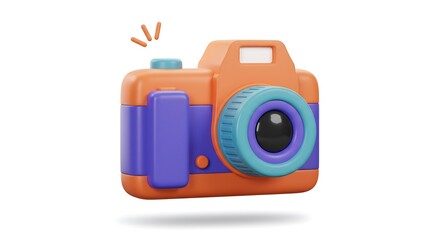 Obraz premium Cartoon Camera with Flash Photography Studio Object