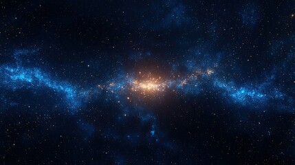 Obraz premium Vivid aerial view of a female executive exuding leadership and success in a corporate world, surrounded by electric blue accents and dappled light, radiating peace and empowerment.