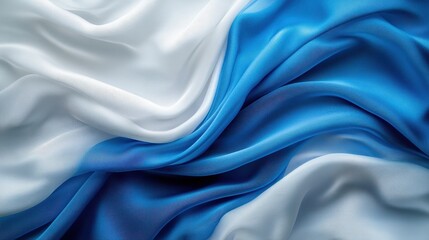 Obraz premium Blue and White Draped Fabric Texture Background