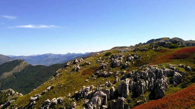 Aerial Scenic Shot Of Tranquil Mountains, Drone Flying Forward On Sunny Day - Plav, Montenegro