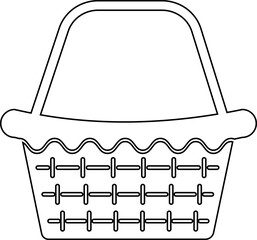 Shopping basket, gift basket, Grocery Basket, Foods and frits icon. Shopping cart vector isolated on transparent background. Design element for buying retail web and app.
