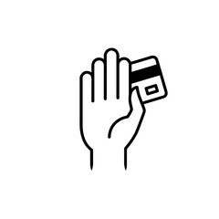 Fototapeta premium Hand holding credit card in flat design style 
