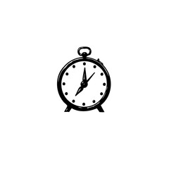 Vintage Style Alarm Clock Illustration Displaying Early Morning Time Reminder
