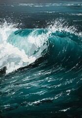 Obraz premium Sea oil painting, decorative painting 250516 (45