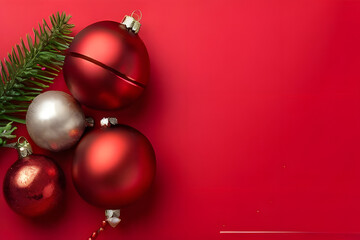 red christmas ball on a tree