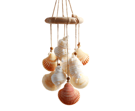 Coastal Seashell Wind Chime Decor with Natural Charm