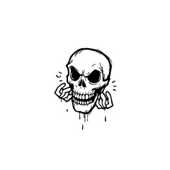 Intense skull portrait with dripping details evokes dramatic emotional impact