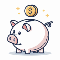 Design a bold, vector piggy bank icon with a thick stroke, suitable for financial applications.  Ensure clean lines and high contrast.