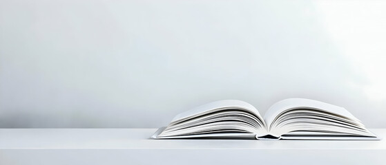 Open Book On White Surface