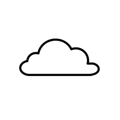 Fototapeta premium A clean and minimalist black outline of a cloud, perfect for weather-related graphics, web icons, or modern design projects. Simple, recognizable, and versatile.