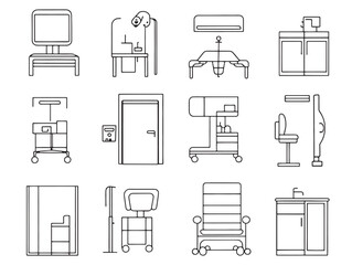 modern isolation room vector line art design