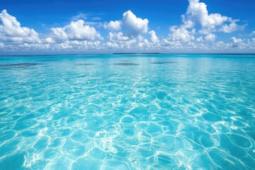 Pristine turquoise water meets a brilliant azure sky.