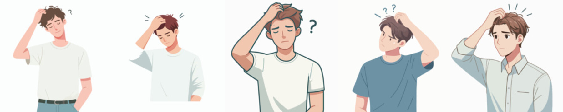 vector man scratching head