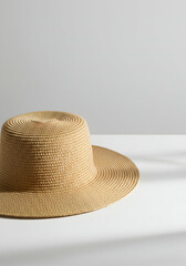 Beige Straw Fedora Hat Summer Sun Protection