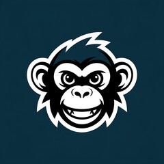 Aggressive Chimpanzee Head Mascot Logo Design