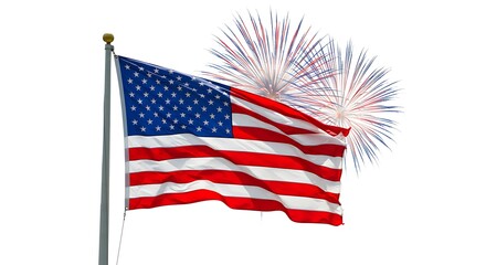 Obraz premium American flag and fireworks image
