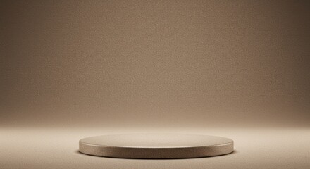 Elegant textured tan podium stage, product presentation background for marketing