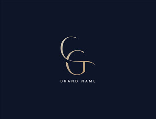 Unique cg luxury brand logo design, gc lettering, cg minimal, gc initials