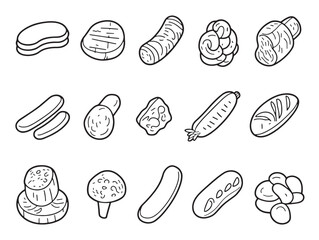 Minimalist Italian sausage line art vector illustration