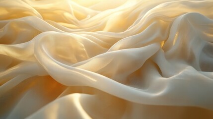 Obraz premium Draped Beige Fabric in Soft Golden Light