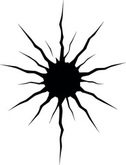 Crack Bullet Fracture Burst vector silhouette design