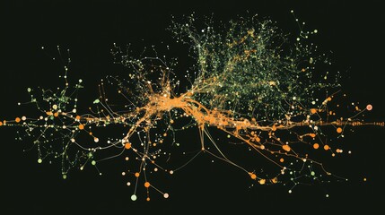 Neural map simulating the decision path of AI learning processes