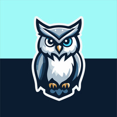 Owl Mascot Animal Vector Cartoon Logo Illustration for Character Clipart Funny Adorable Wildlife Emblem Badge Modern Creative Symbol Forest Feather Predator Fly Nocturnal Background Element

