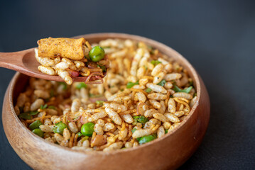A bowl of rice with a spoon in it