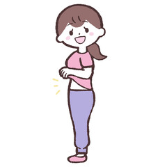 お腹すっきり女性のイラスト