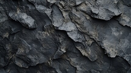 Rock texture background with dark slate stone, natural mineral surface for construction, interior design, and geological features in high-resolution format.