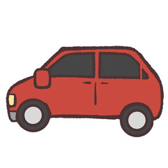 赤い車の横向きイラスト