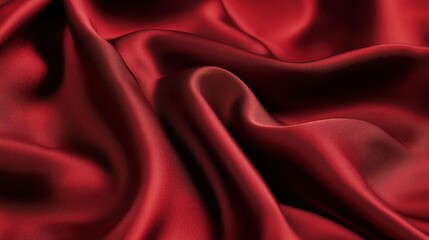 Obraz premium Red silk fabric texture beautiful draping background for luxury design soft smooth textile elegance flowing material fashion decor upholstery.
