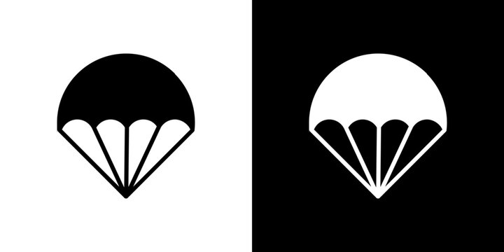 Parachute icon in solid flat trendy design style.