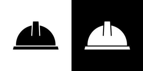 Hard hat icon in solid flat trendy design style.