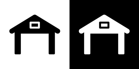 Garage icon in solid flat trendy design style.