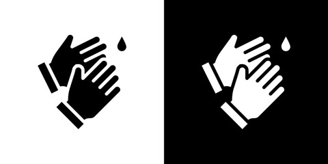 Wash hands icon in solid flat trendy design style.