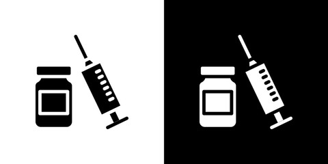 Vaccination icon in solid flat trendy design style.