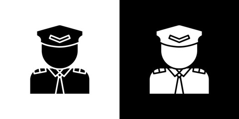User pilot icon in solid flat trendy design style. © Pop