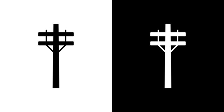 Utility pole icon in solid flat trendy design style.