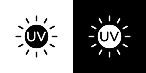 UV icon in solid flat trendy design style.