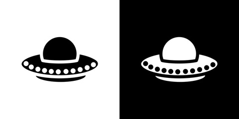 UFO icon in solid flat trendy design style.