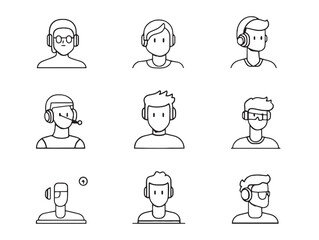IT support service line art minimalist vector illustration